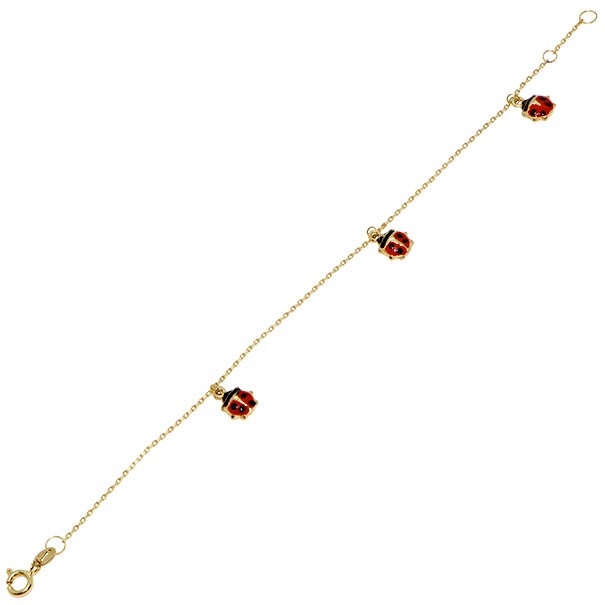 Pulseira-Infantil-Cartier-14cm-Oval-com-3-Joaninhas