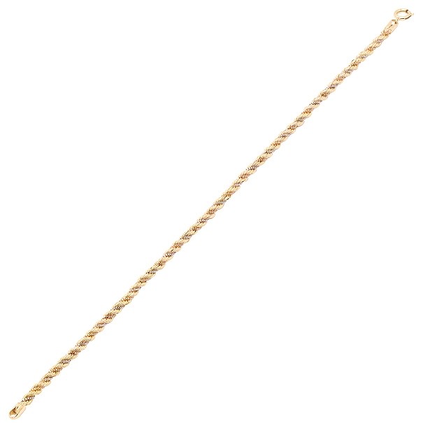 Pulseira em Ouro 18k Cordão Baiano Tricolor 19cm - 3.10g