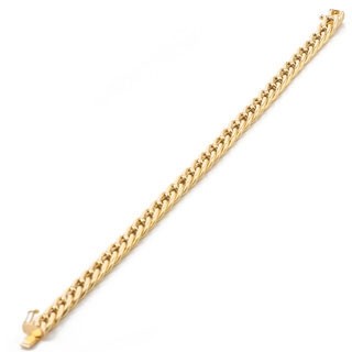 Pulseira em Ouro 18k  Grumet Dupla com Fecho Gaveta 21 cm -13.80g 