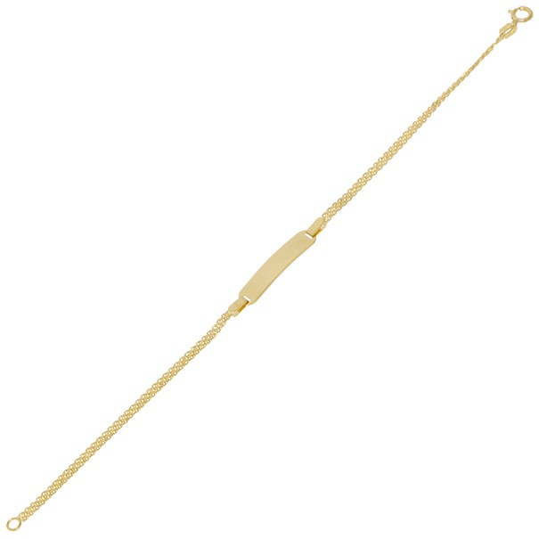 Pulseira em Ouro 18k  Bismarck com Placa 15cm - 1.50g  
