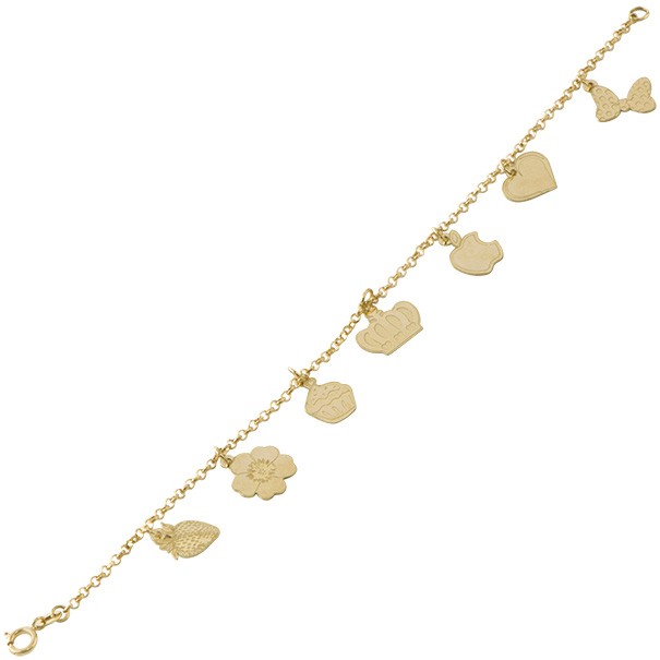 Pulseira Infantil 13cm Com Berloques - 2.60gr