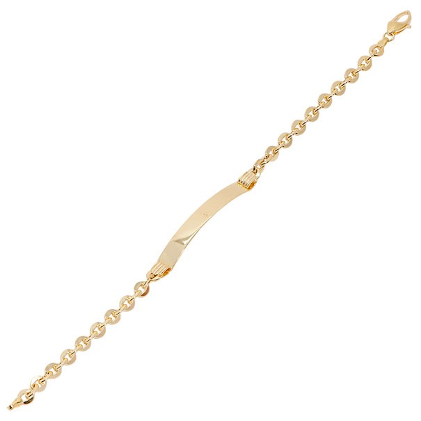 Pulseira em Ouro 18k Bailarina com Chapa 19cm - 7.00g
