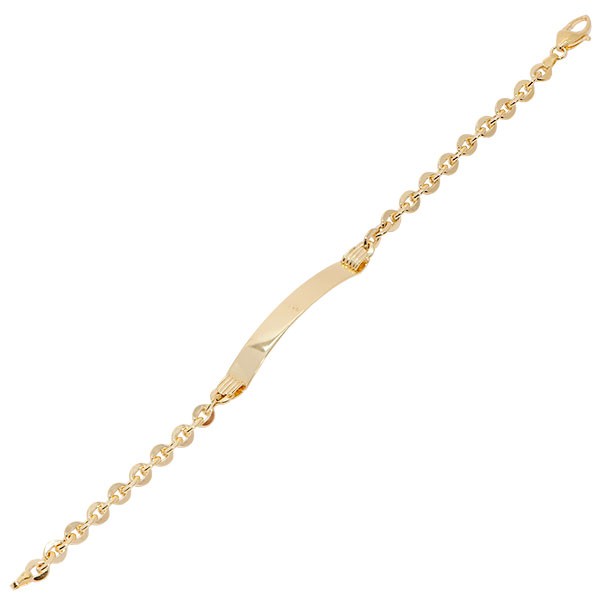 Pulseira em Ouro 18k Bailarina com Chapa 19cm - 6.80g