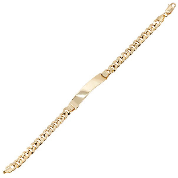 Pulseira em Ouro 18k Grumet com Chapa 21cm - 17.40g