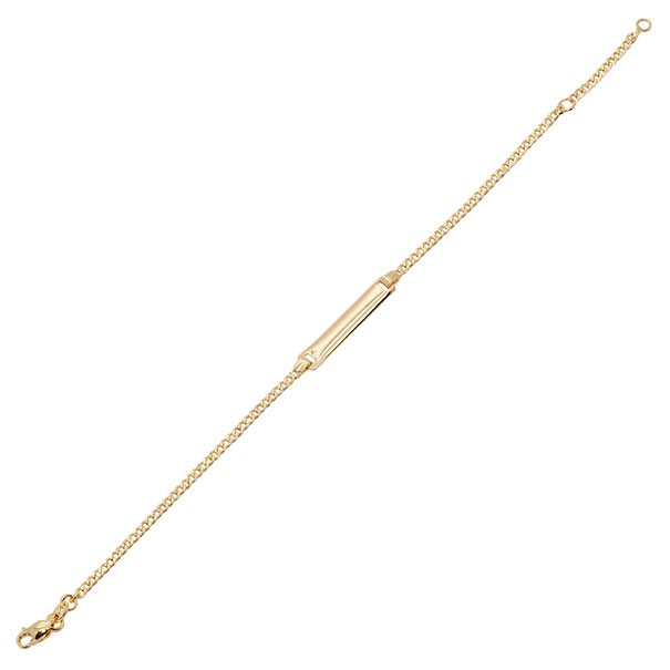 Pulseira em Ouro 18k Grumet com Chapa 16cm - 1.50g