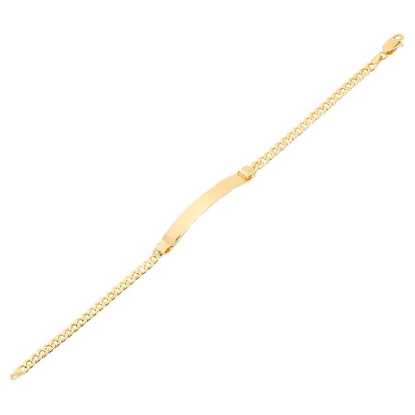 Pulseira em Ouro 18k Groumet com Placa 19cm - 6.60g