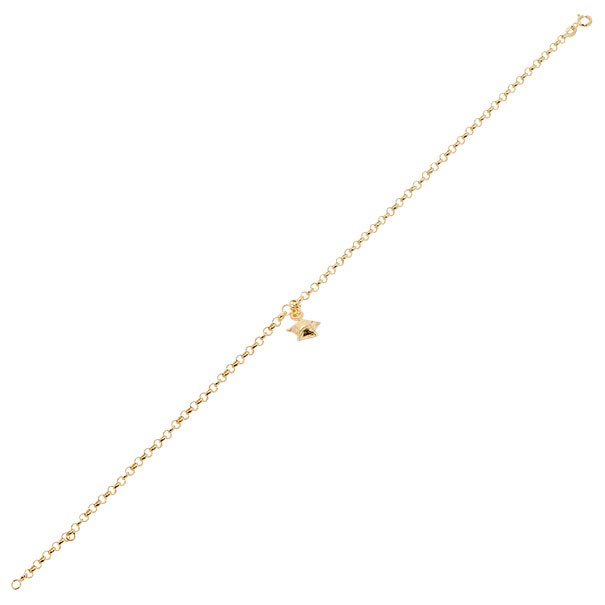 Tornozeleira em Ouro 18k Elo Português com Berloque Estrela - 2.30g