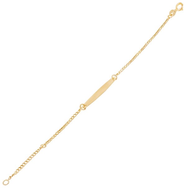 Pulseira em Ouro 18k Grumet com Chapa Navete  15cm - 1.00g