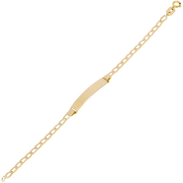 Pulseira em Ouro 18k  Elos Iguais com Chapa 12cm - 1.30g     