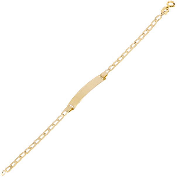 Pulseira em Ouro 18k  Elos Iguais com Chapa 12cm - 1.40g     