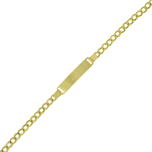 Pulseira em Ouro 18k Chapinha Reta Grumet 13cm - 1.70g