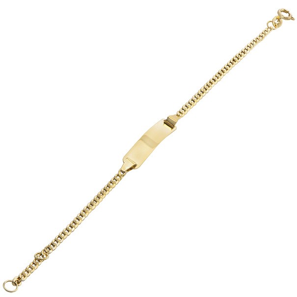 Pulseira Grume Oca 14cm Com Chapa - 1.70gr