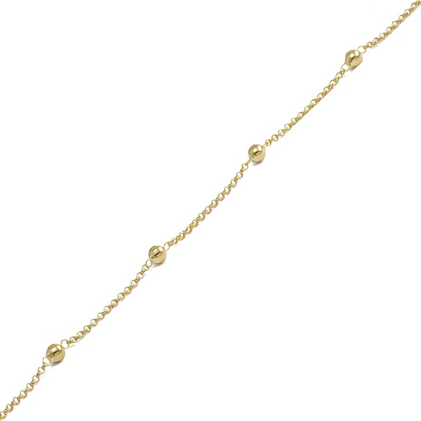 Pulseira Elo Português 18cm Com Bola 3mm - 0.90gr