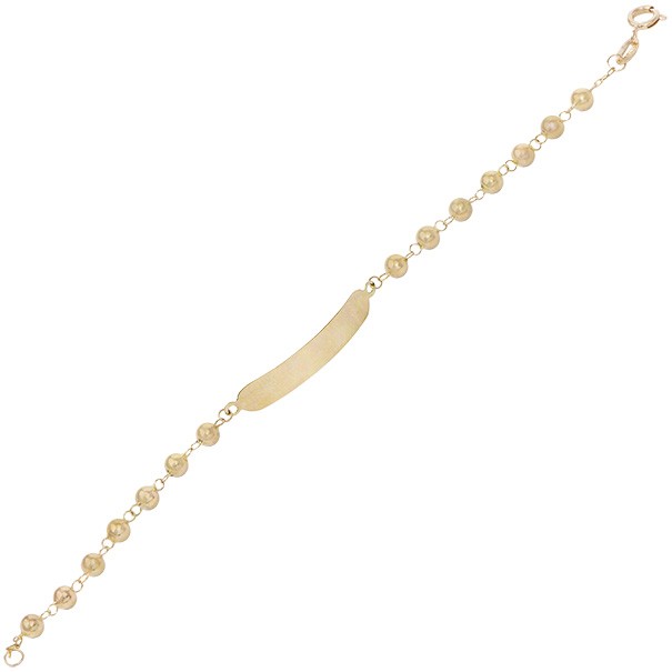 Pulseira Infantil Chapinha 13cm com Bolinhas 3mm  - 1.30g 