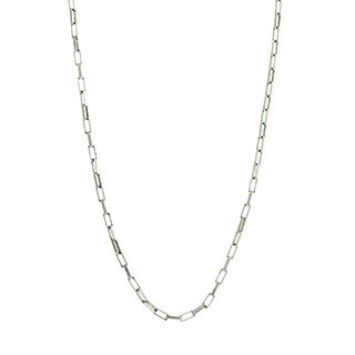 Corrente em Ouro Branco 18k Veneziana Elo Longo 50cm - 1.50g