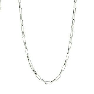 Corrente em Ouro Branco 18k Veneziana Elo Longo 50cm - 2.20g