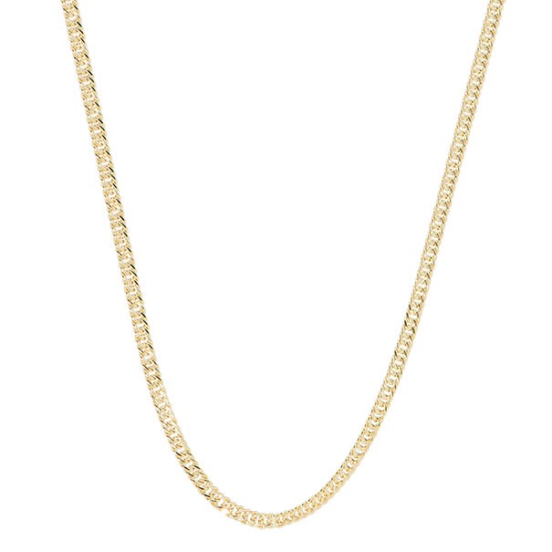 Corrente em Ouro 18k Oca Groumet Dupla 50cm - 6.00g
