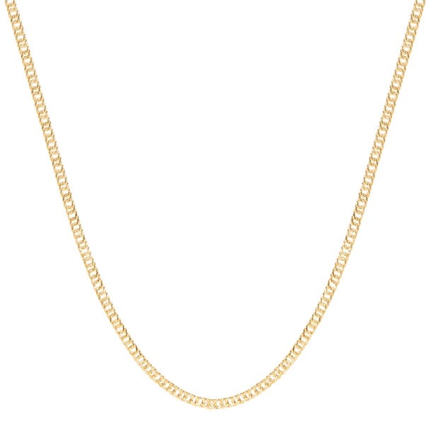 Corrente em Ouro 18k Oca Groumet Dupla 70cm - 3.60g