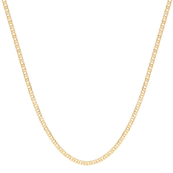 Corrente em Ouro 18k Oca Groumet Dupla 45cm - 2.60g