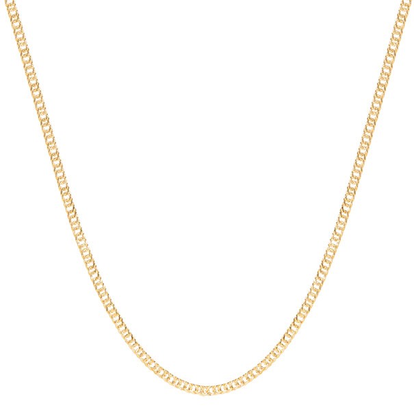Corrente em Ouro 18k Oca Groumet Dupla 60cm - 3.30g