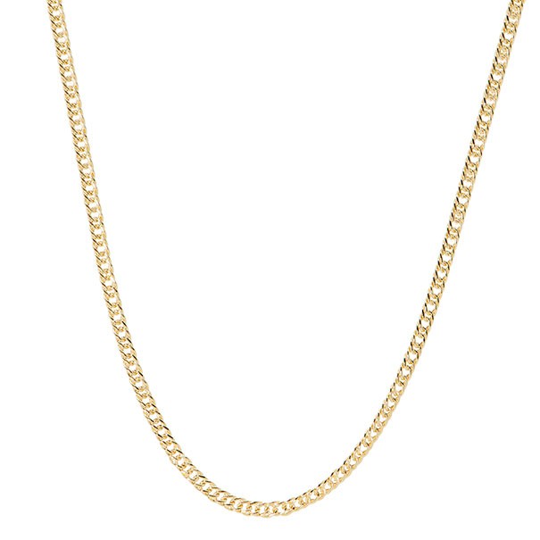 Corrente em Ouro 18k Oca Groumet Dupla 45cm - 3.70g 