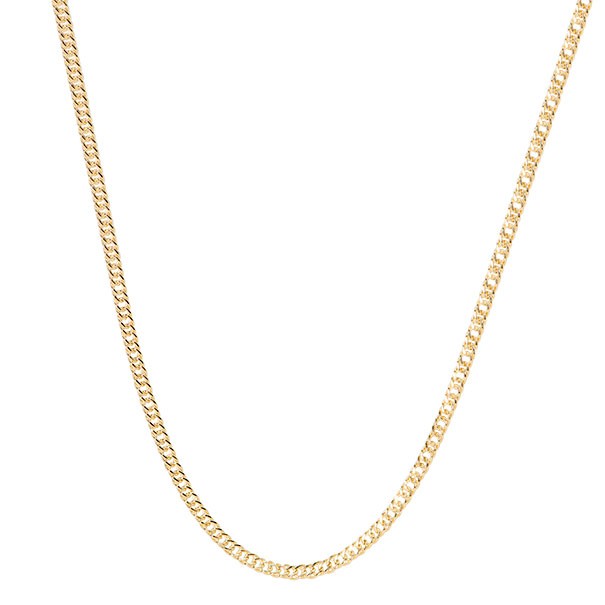 Corrente em Ouro 18k Oca Groumet Dupla 50cm - 4.10g 