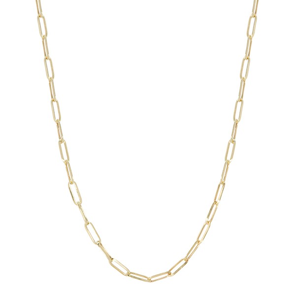 Corrente em Ouro 18k Choker Elos Ovais Alongados Oca - 2.70gr