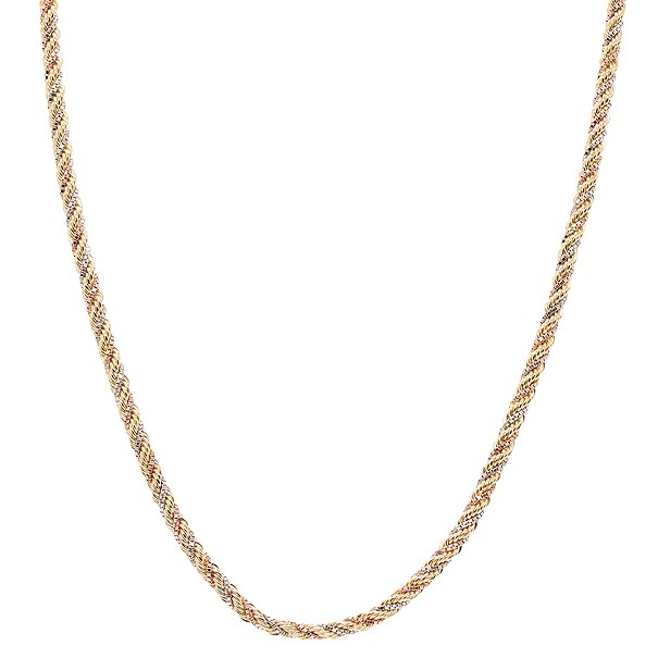 Corrente em Ouro 18k Cordão BaianoTricolor 40cm - 6.70g