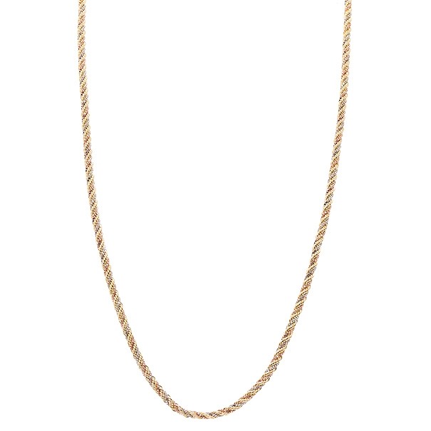 Corrente em Ouro 18k Cordão Baiano Tricolor 45cm - 7.20g