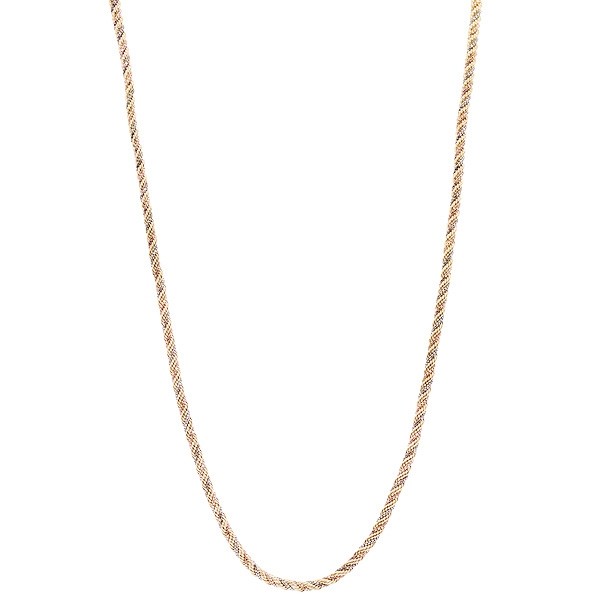Corrente em Ouro 18k Cordão Baiano Tricolor 45cm - 5.40g