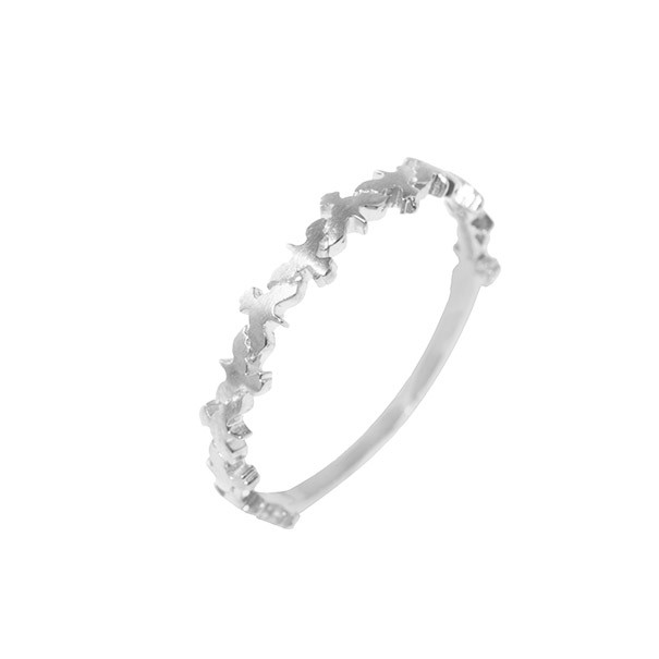 Anel em Ouro Branco 18k Espirito Santo Fosco Mini 