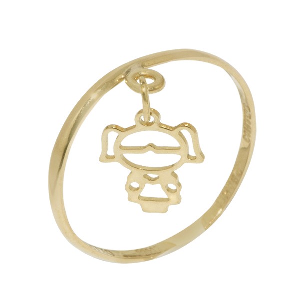 Anel Fino com Pingente Menina