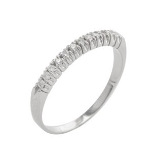 Meia Aliança em Ouro 18k  Branca Com 13 Diamantes 1 Pontos Cada com 0.13 cts               