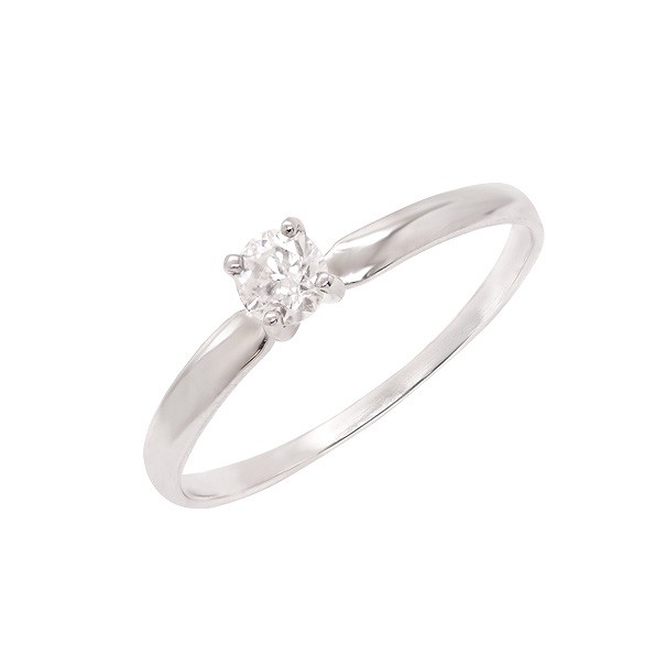 Anel em Ouro Branco 18k com 1 Diamante 20 pontos