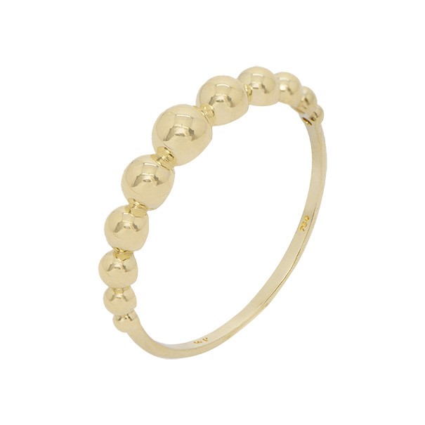 Anel em Ouro Amarelo 18k Bolinhas Polidas