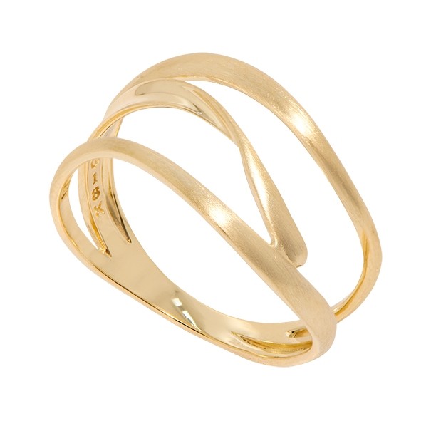 Anel em Ouro 18k Drip 3 Fios Fosco/Polido