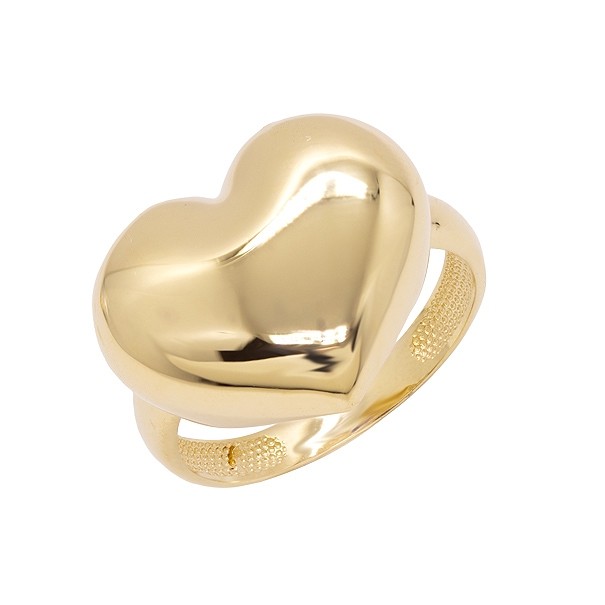 Anel em Ouro 18k Coração Polido 