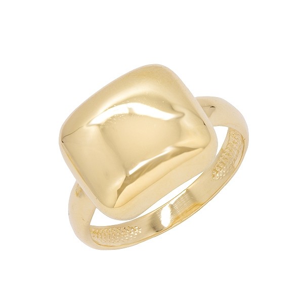 Anel em Ouro 18k Quadrado Polido 