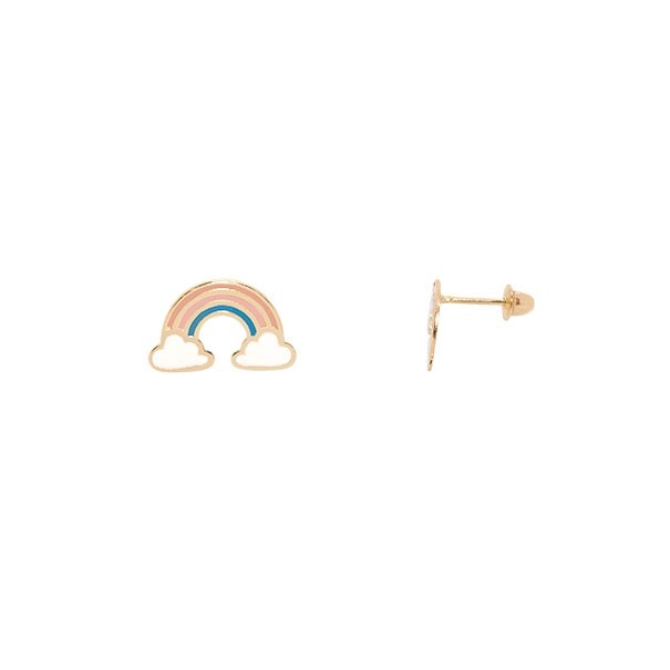 Brinco em Ouro 18k Arco-Iris Esmaltado