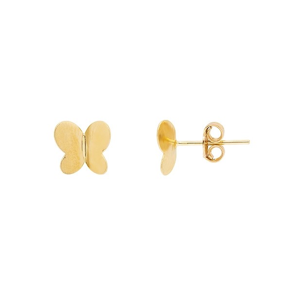Brinco em Ouro 18k Borboleta Polida 