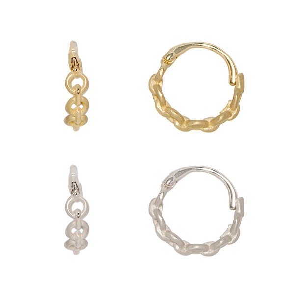 Brinco em Ouro 18k Argola Circulos Vazados Fosco/Polido 
