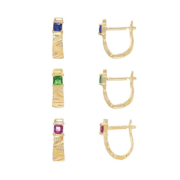 Brinco em Ouro 18k Argola com Zircônias