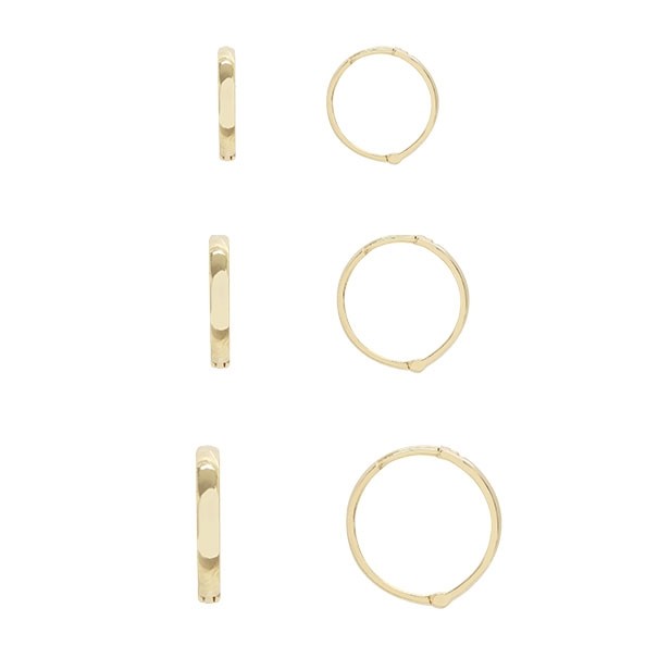 Brinco em Ouro 18k Argola Polida P, M e G   