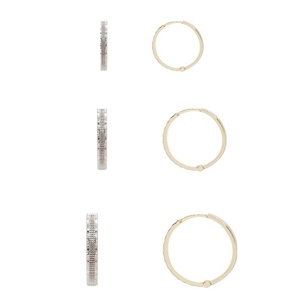 Brinco em Ouro 18k Argola Bicolor P, M e G   