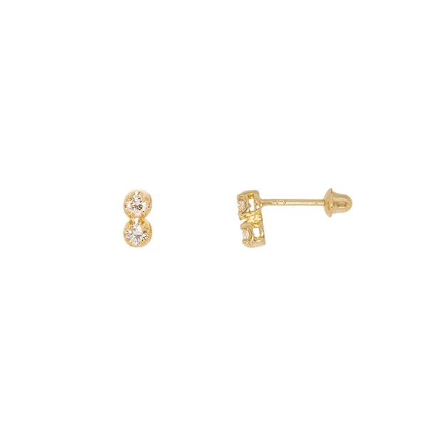 Brinco em Ouro 18k Cartie Duplo com 4 Diamantes 4.00 Pontos Cada