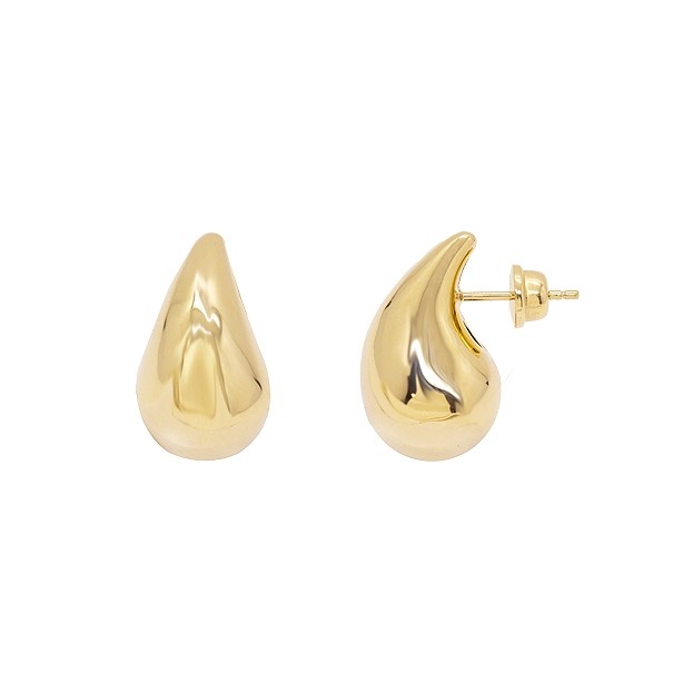 Brinco em Ouro 18k Gota Bojudo Polido Pequeno