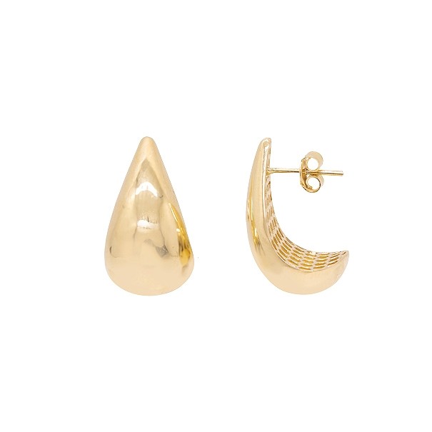 Brinco em Ouro 18k Gota Bojudo Grande
