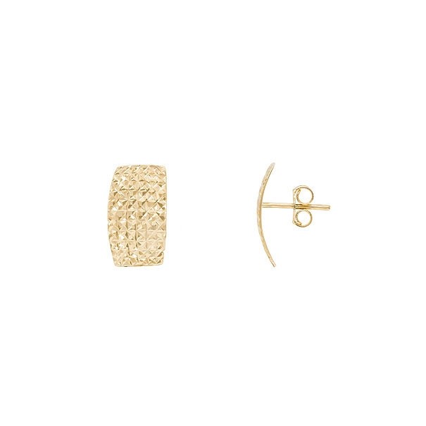 Brinco em Ouro 18k Chapa Diamantado