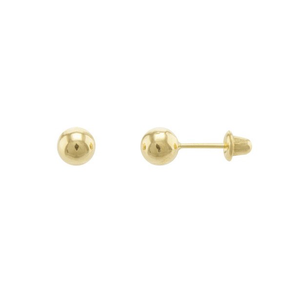 Brinco Ouro 18K Bola 4mm