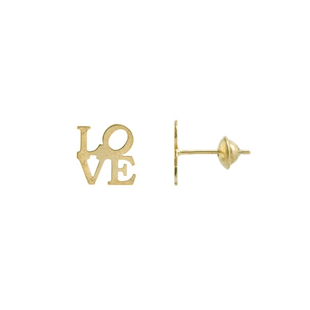 Brinco em Ouro 18k Love Polido